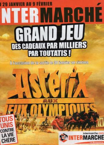 Uderzo (Asterix) - Advertising - Albert UDERZO - Astérix - Intermarché - 2008 - Astérix aux Jeux Olympiques - promotion commerciale