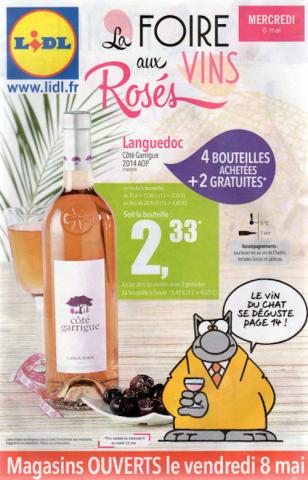 LE CHAT - Philippe GELUCK - Geluck - Le Chat - Lidl - La foire aux vins rosés - mercredi 6 mai 2015 - brochure publicitaire