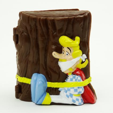 Uderzo (Asterix) - Advertising - Albert UDERZO - Astérix - Quick - 1999 - Vide-poches magique - 4 - Assurancetourix ligoté, décor tronc d'arbre