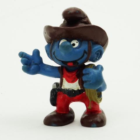 Peyo (Smurfs) - Figurines - PEYO - Schtroumpfs - Schleich - 20122 - Schtroumpf cow-boy lasso - figurine
