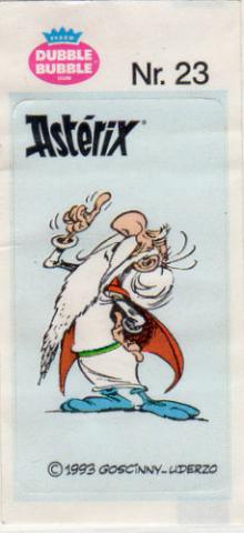 Uderzo (Asterix) - Advertising - Albert UDERZO - Astérix - Fleer - Dubble Bubble Gum - 1993 - Sticker - Nr. 23 - Panoramix doigt levé