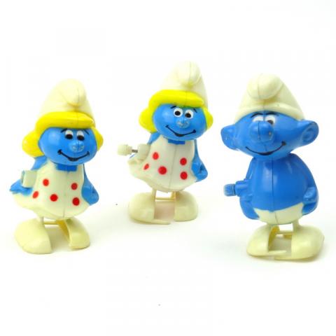 Peyo (Smurfs) - Figurines - PEYO - Schtroumpfs automates à remontoir - 8 cm - Schtroumpfette et Schtroumpf