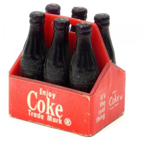Coca-Cola -  - Coca-Cola - Casier miniature avec 6 bouteilles en plastique - 3,5 cm