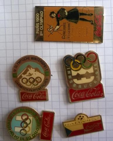 Coca-Cola -  - Coca-Cola - Jeux Olympiques d'hiver - lot de 2 pin's - Garmisch-Partenkirchen 1936/Innsbruck 1976