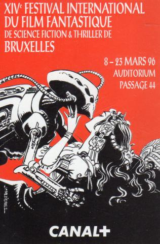 Mézières (Documents & Collectibles) - Jean-Claude MÉZIÈRES - Mézières - 14ème festival international du film fantastique de science-fiction et thriller de Bruxelles (1996) - petite carte/calendrier