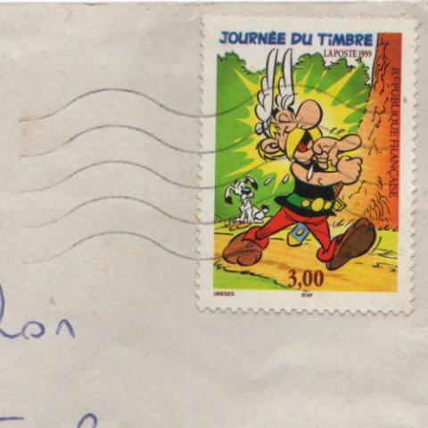 Uderzo (Asterix) - Various documents & objects - Albert UDERZO - Astérix - La Poste - journée du timbre 1999 - timbre à 3,00 FF oblitéré