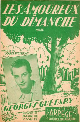 Music - Documents - Maurice YVAIN - Les Amoureux du dimanche - Georges Guétary - Éditions Arpège - partition
