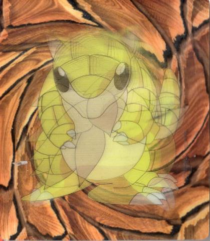 Pokemon -  - Pokémon - Kellogg's - 2000 - carte animée 5/14 - Sabalette #27/Sablaireau #28