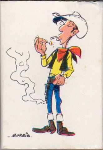 Morris (Lucky Luke) - Advertising - MORRIS - Lucky Luke - Seita/Dargaud - boîte d'allumettes - Lucky Luke fumant