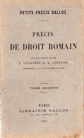 Law and Justice -  - Précis de Droit romain - Tome second