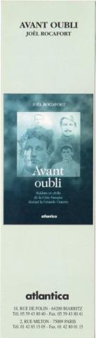 Bookmarks -  - Avant oubli, Joël Rocafort - Atlantica - marque-page