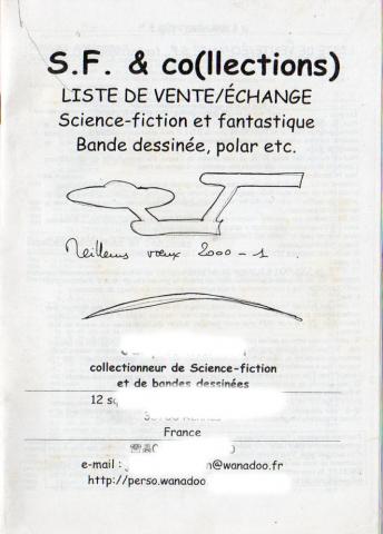 Sci-Fi/Fantasy - Various documents - Jacques MÉRILLON - S.F. & co(llections) - Liste de vente/échange Science-Fiction et Fantastique, Bande dessinée, polar etc. - Meilleurs vœux 2000-1