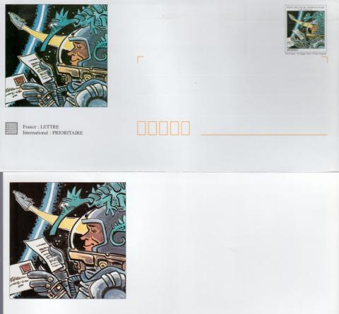 Mézières (Documents & Collectibles) - Jean-Claude MÉZIÈRES - Mézières - La Poste - prêt-à-poster illustrés bande dessinées - Enveloppe et carte - 22 x 11 cm