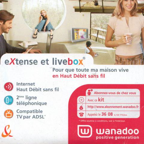 Collections, Creative Leisure, Model -  - Wanadoo - Extense et Livebox - Pour que toute la maison vive en Haut Débit sans fil - version 6.2.1 GP - CD-rom d'installation