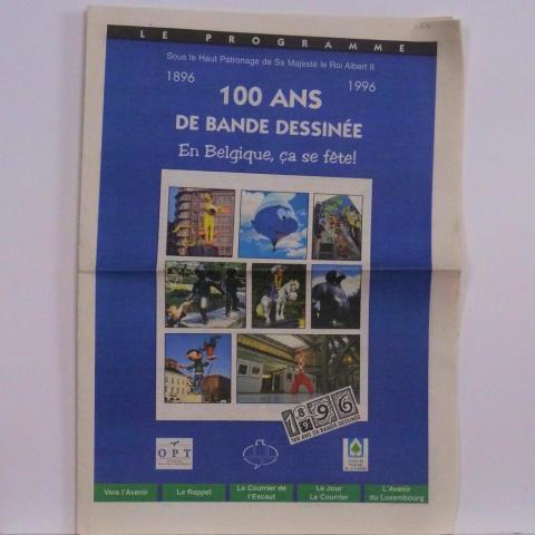  -  - 100 ans de bande dessinée, en Belgique, ça se fête ! - 100 expositions à travers toute la Belgique - prospectus 4 pages