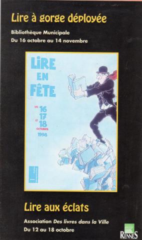 Jacques TARDI - Jacques TARDI - Tardi - Lire en fête - 16-17-18 octobre 1988 - Lire à gorge déployée/Lire aux éclats - prospectus-programme