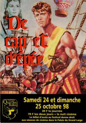 Cinema -  - Quai des Bulles - Saint-Malo - 24-25 octobre 1998 - De cap et d'épée - dépliant-programme
