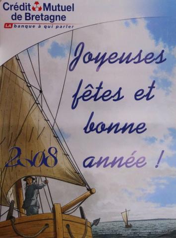 L'ÉPERVIER - Patrice PELLERIN - Pellerin - Crédit Mutuel de Bretagne - 2007 - 2008 : Joyeuses fêtes et bonne année ! - Affiche 60 x 80 cm