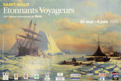 Literature studies, misc. documents -  - Saint-Malo - Étonnants Voyageurs - 12ème festival international du livre - 31 mai-4 juin 2001 - Afffiche 60 x 40 cm