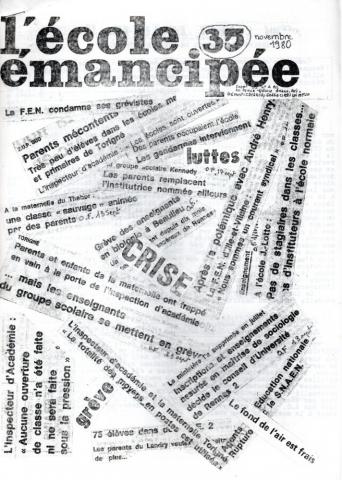 L'École Émancipée -  - L'École Émancipée - Groupe départemental 35 (GD 35) - novembre 1980 - Bulletin ronéoté
