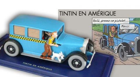 Hergé - Figurines - HERGÉ - En voiture Tintin - 04 - Tintin en Amérique, le taxi bleu