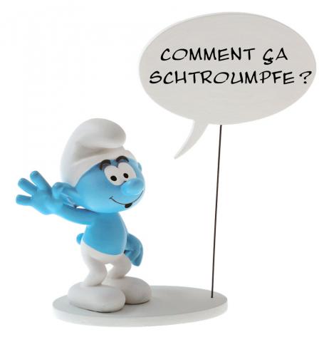 Collectoys (polyresin) - Collectoys - Smurfs N° 146 - Smurf with a bubble:  COMMENT ÇA SCHTROUMPFe ? - polyresin
