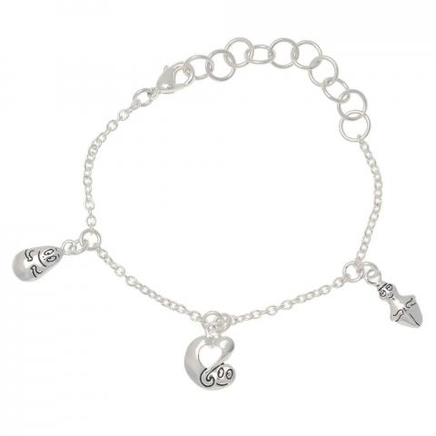 Pixi bijoux Kids (jewels) - Barbapapa - silvery bracelet with 3 charms - Barbapapa, heart, Barbamama