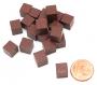 Wooden cubes 0,8 cm 8 x 8 x 8 mm - Set of 20 Colour : Brown