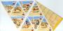 Ferrero - Egypto Chats (Miezi Cats) - Kinder - plaquette de 8 étiquettes adhésives triangulaies