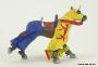 Plastoy figures - Knights N° 62016 - Horse with Blue and Yellow Robe and Red Leopard