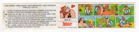 Uderzo (Astérix) - Kinder - Albert UDERZO - Astérix - Kinder 1990 - BPZ - Obélix - strip avec Falbala, Obélix amoureux