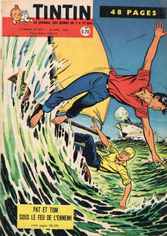 TINTIN français 1ère série n° 601 -  - Tintin n° 601 - 17/03/1987 - Vasco : Ombres sur Venise/Hélicoptères de sauvetage en mer