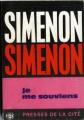 PRESSES DE LA CITÉ Simenon (1964-1968) - 00038 - Je me souviens