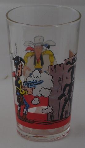 Bande Dessinée - Morris (Lucky Luke) - Bédévitrophilie - MORRIS - Lucky Luke - Amora - verre 96-C-3-D - n° 3 - Lucky Luke tire sur son ombre - long-drink belge