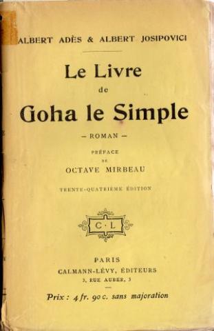 Varia (livres/magazines/divers) - Calmann-Lévy - Albert ADÈS & Albert JOSIPOVICI - Le Livre de Goha le Simple