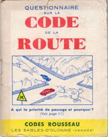 Varia (livres/magazines/divers) - Automobile, sports mécaniques -  - Questionnaire sur le Code de la Route - Codes Rousseau - édition 1947