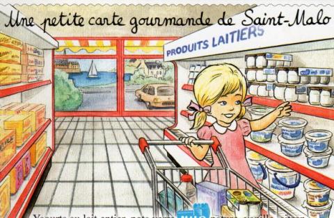 Bande Dessinée - Goger (Documents et Produits dérivés) - H. GOGER - Goger - Laiterie de Saint-Malo - Une petite carte gourmande - Claire fait ses courses