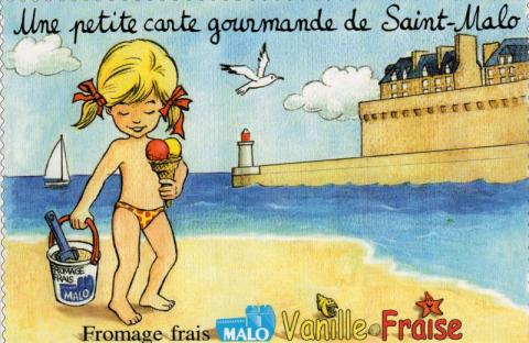 Bande Dessinée - Goger (Documents et Produits dérivés) - H. GOGER - Goger - Laiterie de Saint-Malo - Une petite carte gourmande - Claire à la plage