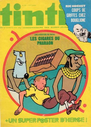 Bande Dessinée - TINTIN (nouveau) - HERGÉ - Tintin n° 20 - 11/05/1976 - Couverture Hergé - Attention ! Seulement la couverture