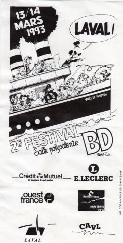 Bande Dessinée - Fournier (Documents et Produits dérivés) - Jean-Claude FOURNIER - Fournier - Festival BD de Laval 13/14 mars 1993 - Prospectus