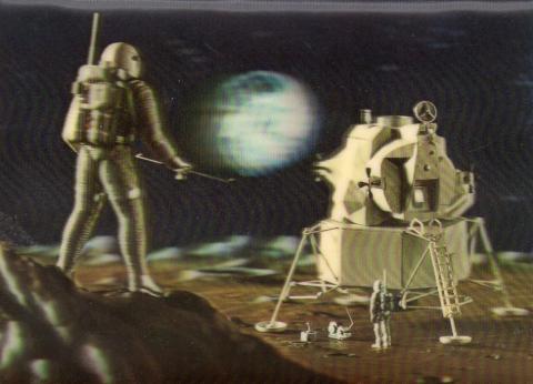Science-Fiction/Fantastique - Espace, astronomie, futurologie -  - Lunar Module - carte Visiorelief - Publi Relief 3D - PK-56