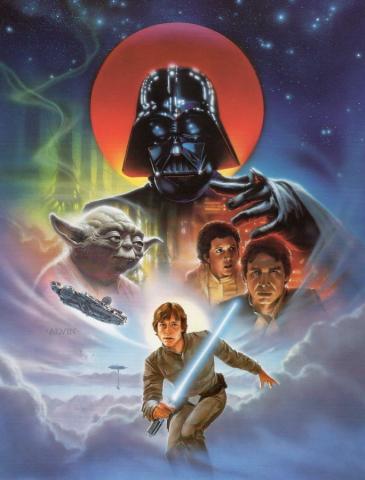 Science-Fiction/Fantastique - Star Wars - images - John ALVIN - Star Wars - John Alvin 1995 - The Empire Strikes Back - Illustration sur bristol épais - 27 x 21 cm