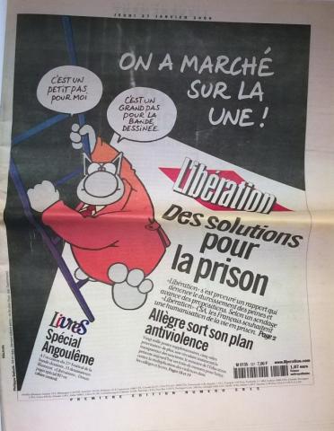 Bande Dessinée - LE CHAT - Philippe GELUCK - Libération n° 5815 du 27/01/2000 - On a marché sur la une ! (Philippe Geluck) - Spécial Angoulême