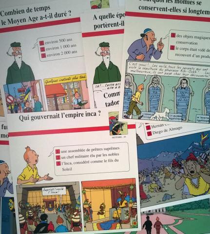 Bande Dessinée - Hergé (Tintinophilie) - Atlas -  - Atlas - fiches Tintin - Histoire - 2/7/10/12/15/20/24/26/34/43/51/52/71/74/83-85/118/130 - 19 fiches (sur 134)