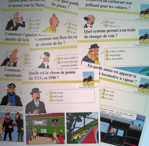 Bande Dessinée - Hergé (Tintinophilie) - Atlas -  - Atlas - fiches Tintin - Transports terrestres - 5/18/22/46/51/54/55/64/67 - 9 fiches (sur 77)