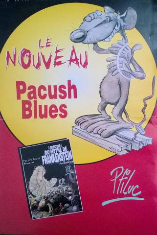 Bande Dessinée - Les RATS (Ptiluc) - PTILUC - Ptiluc - Le Nouveau Pacush Blues - affichette de presse cartonnée 45 x 31,5 cm