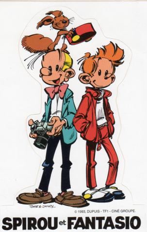 Bande Dessinée - Tome et Janry (Documents et Produits dérivés) - TOME ET JANRY - Spirou et Fantasio - Dupuis - 1993 - sticker 15 x 10 cm