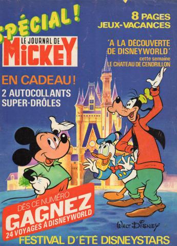 Bande Dessinée - LE JOURNAL DE MICKEY n° 1515 -  - Le Journal de Mickey n° 1515 - 12/07/1981 - Spécial ! Festival d'été Disneystars/8 pages jeux-vacances/À la découverte de Disneyworld : cette semaine, le château de Cendrillon/En cadeau ! 2 autocollants s