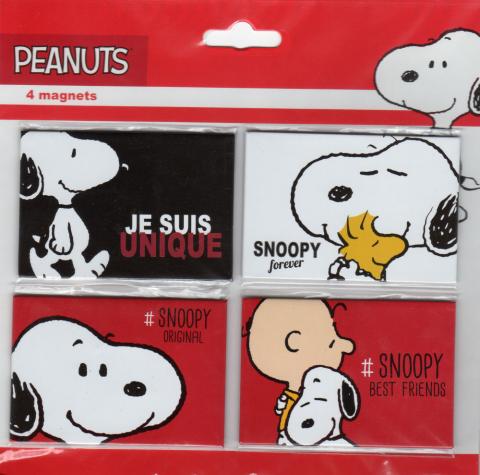 Bande Dessinée - PEANUTS - Charles M. SCHULZ - Peanuts - The Concept Factory - 4 magnets - Je suis unique/Snoopy forever/#Snoopy Original/#Snoopy Best Friends