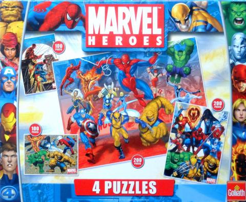 Bande Dessinée - Marvel (Documents et Produits dérivés) -  - Marvel - Goliath - Marvel Heroes - 4 puzzles - 2 puzzles 100 pièces 26 x 36 cm/2 puzzles 200 pièces 36 x 49 cm